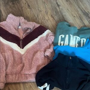 Pink and Burgundy Women's Sweater